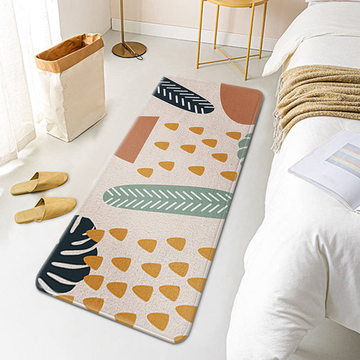 BowLift | Multicolor Colorblock Rug Polyester Contemporary Rug Non-Slip Back Washable Pet-Friendly Rug for the Bedroom