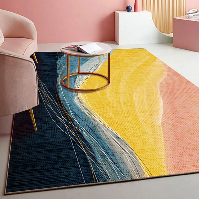 BowLift | Novelty Style Colorful Area Rug with Color Block Design Pet Friendly Polyester Rugs for Room