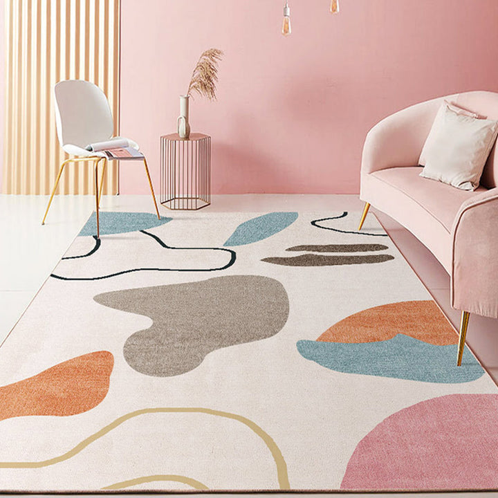 BowLift | Color Block Design Novelty Style Colorful Area Rug Pet Friendly Polyester Rugs for Living Room