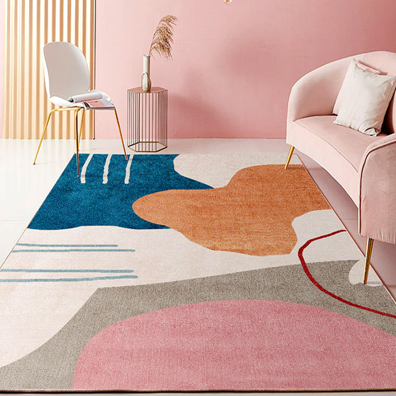 BowLift | Color Block Design Novelty Style Colorful Area Rug Pet Friendly Polyester Rugs for Living Room