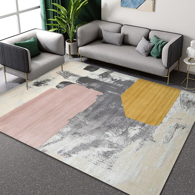 BowLift | Industrial Style Rug with Colorful Cement Pattern for Indoor Pet-Friendly Polyester Area Rug