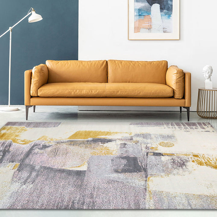 BowLift | Industrial Style Rug with Colorful Cement Pattern for Indoor Pet-Friendly Polyester Area Rug