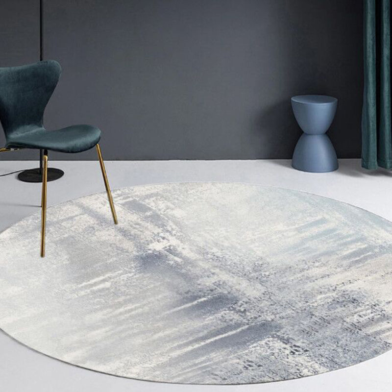 BowLift | Multicolor Industrial Style Round Rug Polyester Rug for the Living Room with Cement Pattern Pet-Friendly Rugs