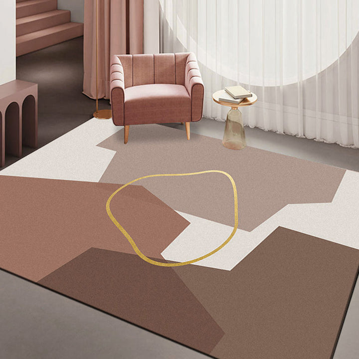 BowLift | Minimalism Parlor Rug Multi-Color Color Block Indoor Rug Polyester Non-Slip Back Machine Washable Rug