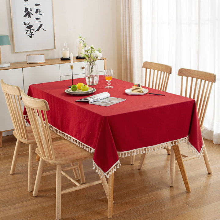 Textured Fringe Tablecloth