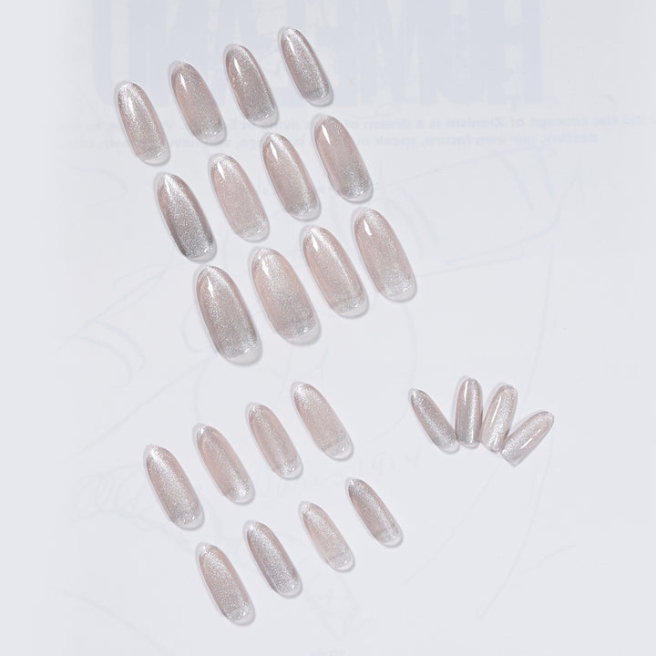 Elegant artificial nails with glitter and ombre effect Bowlift