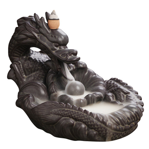 Ornate Dragon Theme Waterfall Incense Burner