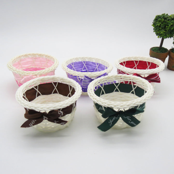 Women Decorative Storage Basket with Bow Bowlift