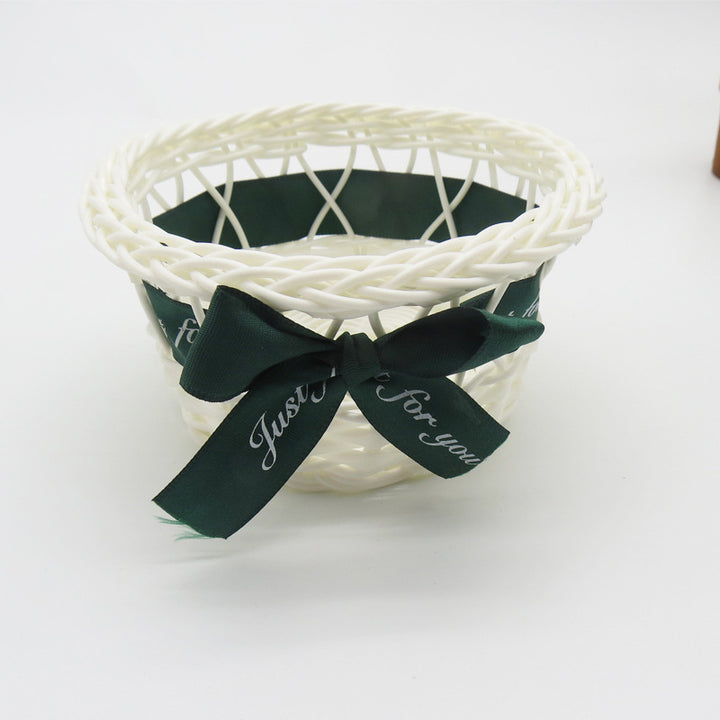 Women Decorative Storage Basket with Bow Bowlift