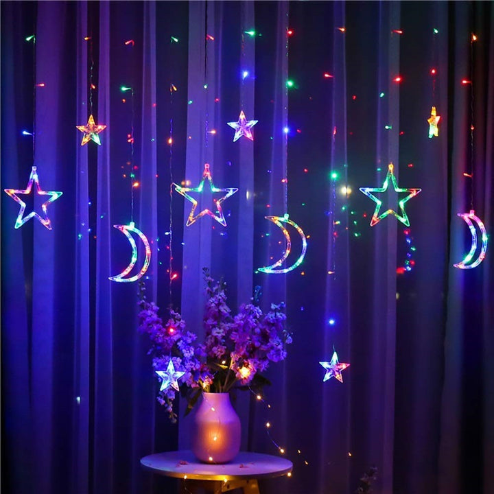 LED Curtain String Lights with Stars