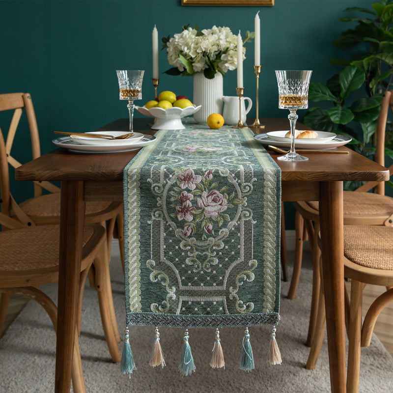 Embellished Forest-Themed Table Runner