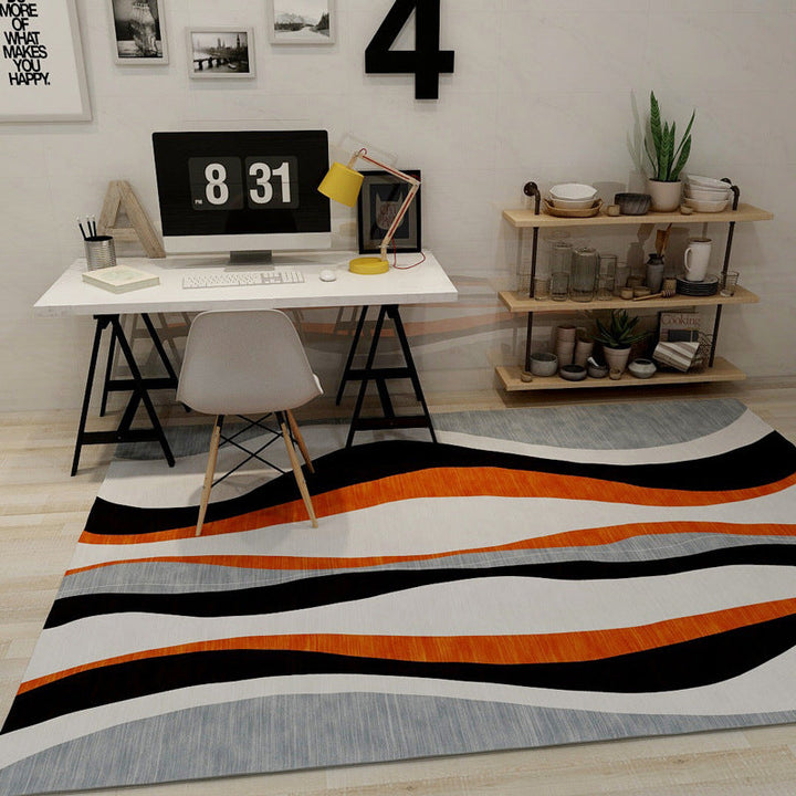 BowLift | Novelty Stripe Wave Pattern Rug Colorful Polyester Rug Washable Rug for the Living Room