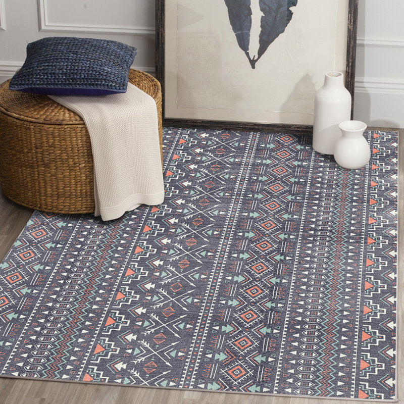 BowLift | Indian Tribal Indoor Carpet Striped Diamond Geometric Synthetic Stain Resistant Power Loom Area Rug for Living Room
