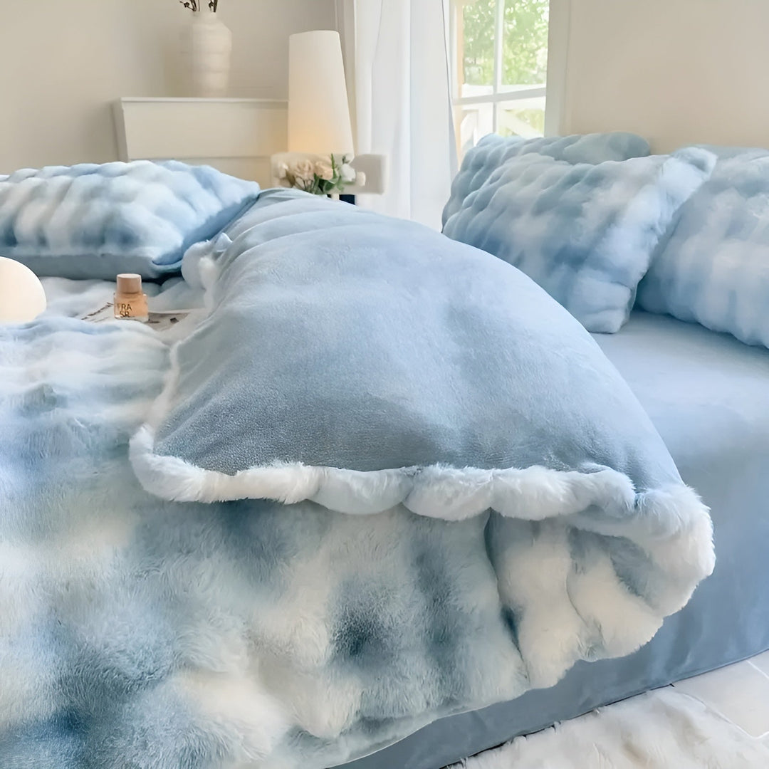 Cozy Plush Bedding Set – Warm and Soft for Autumn & Winter | ReversiBowlifte Design in Rabbit Fur & Milk Velvet | Bowlift