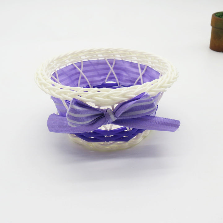 Women Decorative Storage Basket with Bow Bowlift