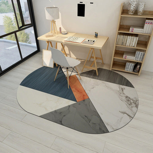 BowLift | Modern Living Room Irregular Rug Colorful Color Block Pattern Rug Polyester Stain Resistant Area Rug