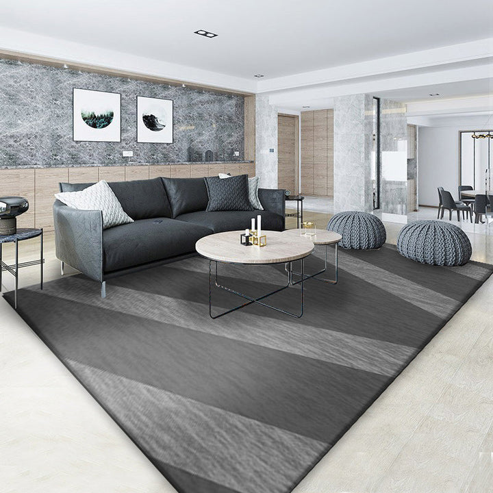 Modernist geometric pattern rug Grey Polyester rug Non-slip Pet friendly Washable rug for bedroom | Bowlift