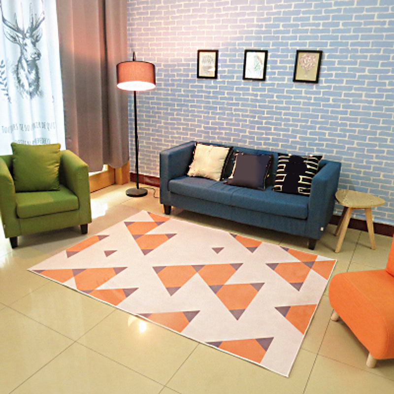 Modernism Geometric Pattern Rug Multicolored Polyester Rug Non-Slip Backing Pet-Friendly Washable Rug for Home | Bowlift