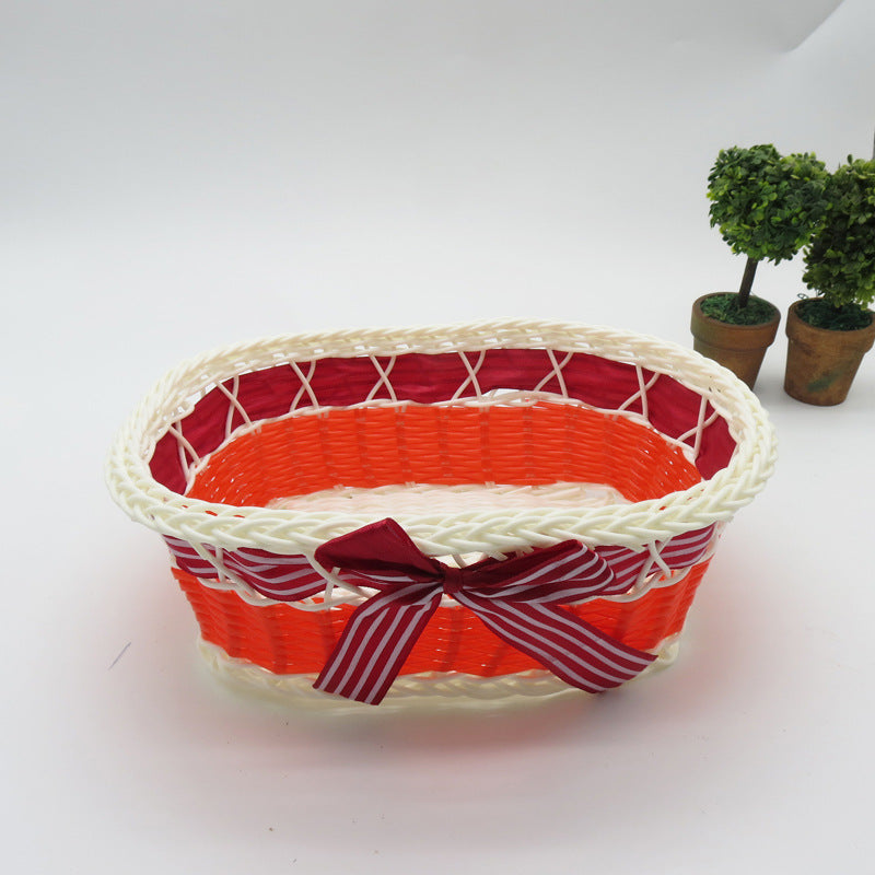 Decorative Oval Woven Storage Basket Bowlift
