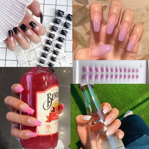 Artificial nails in modern French Tip design Bowlift