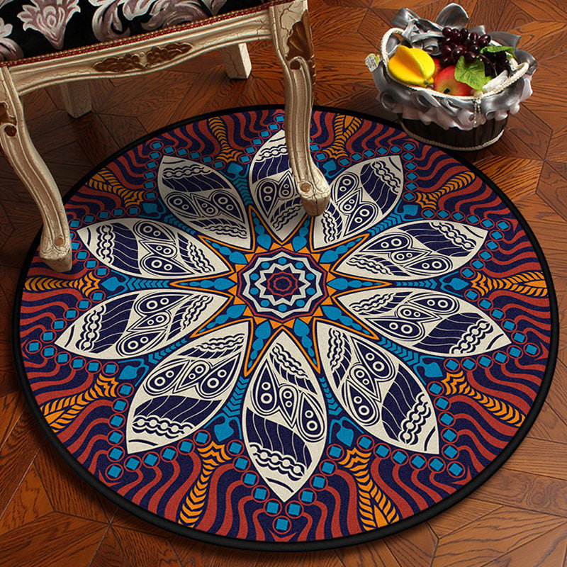 BowLift | Red and blue Southwestern carpet Polyester Americana rug washable area rug for living room