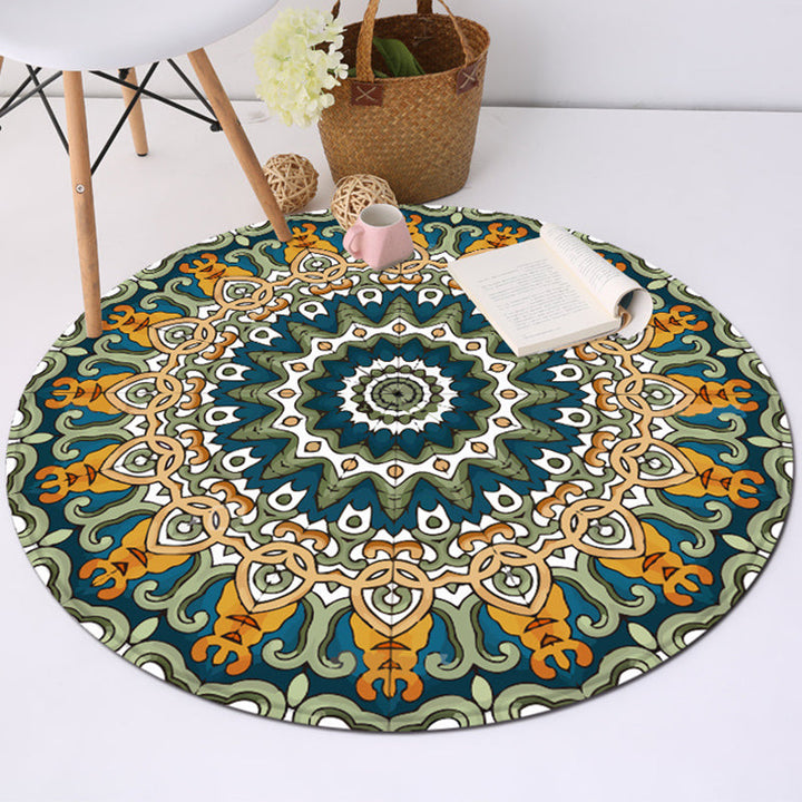 BowLift | Classic Southwest Carpet Blue and Green Americana Carpet Polyester Non-Slip Back Carpet for Living Room