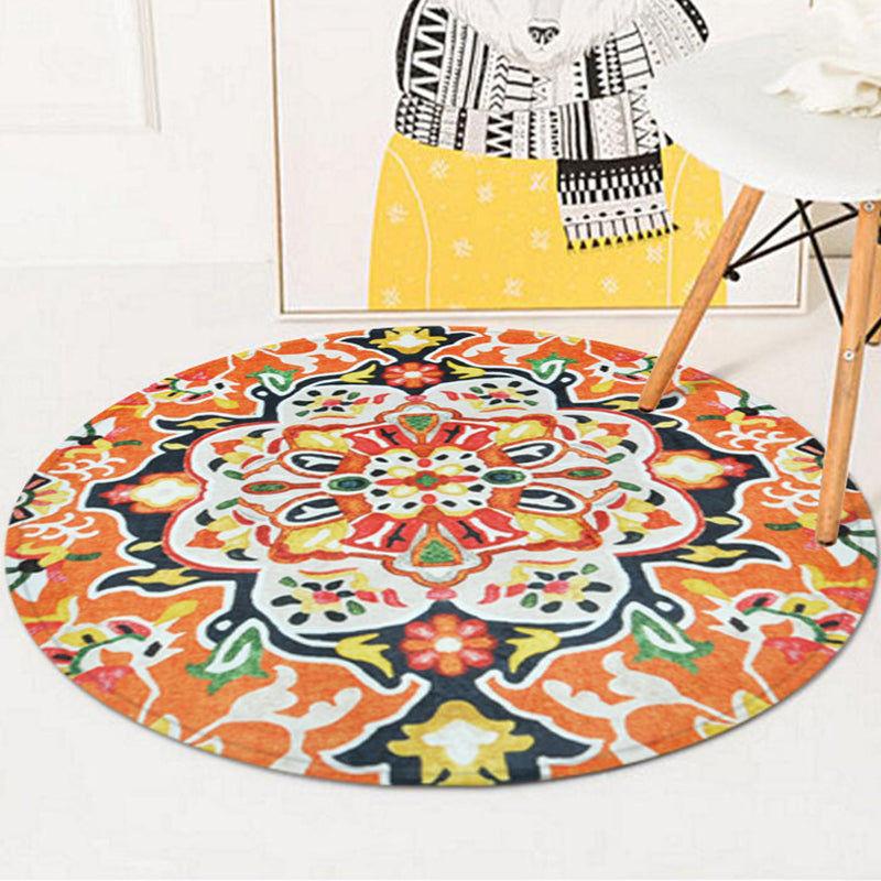 BowLift | Classic Southwestern Rug Orange Americana Rug Polyester Non-Slip Back Rug for Living Room