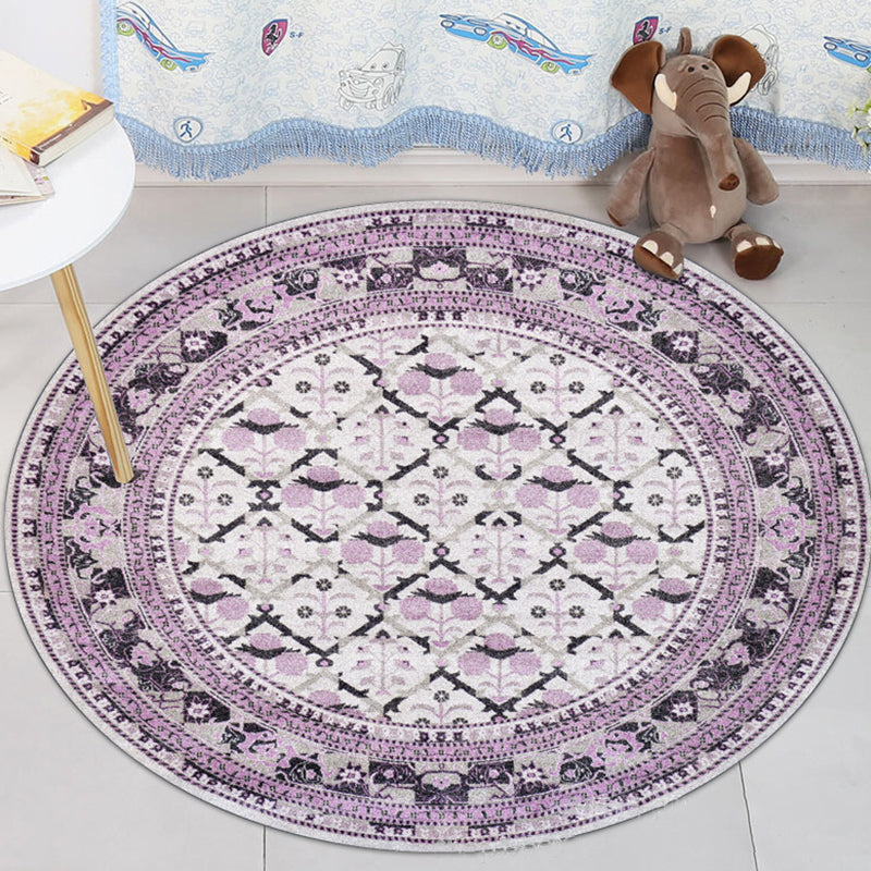 BowLift | Purple Americana Rug Polyester Southwest Rug Non-Slip Back Washable Rug for the Bedroom