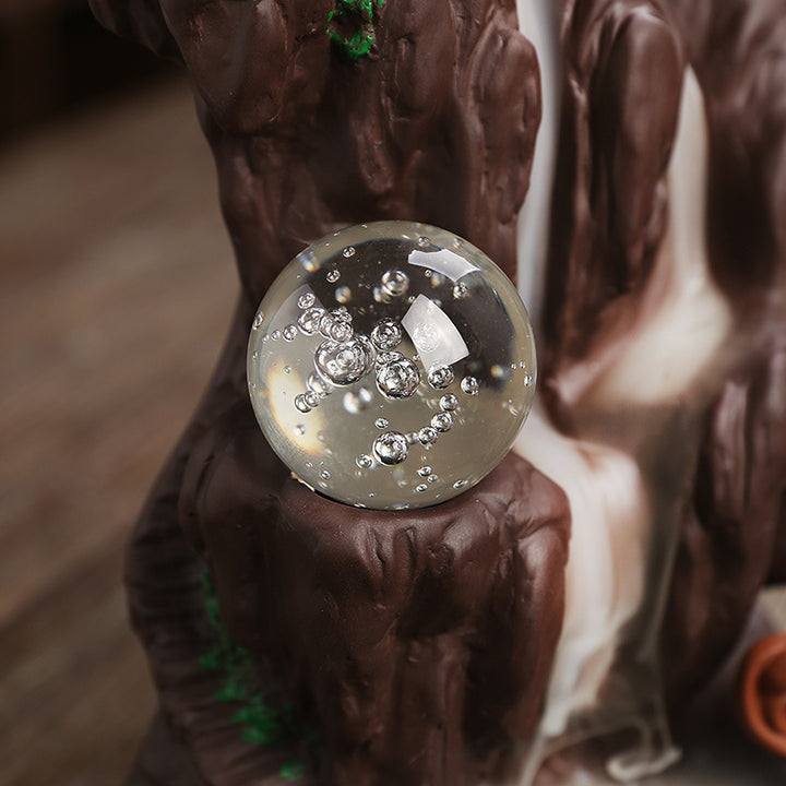 Serene Waterfall Ceramic Incense Fountain