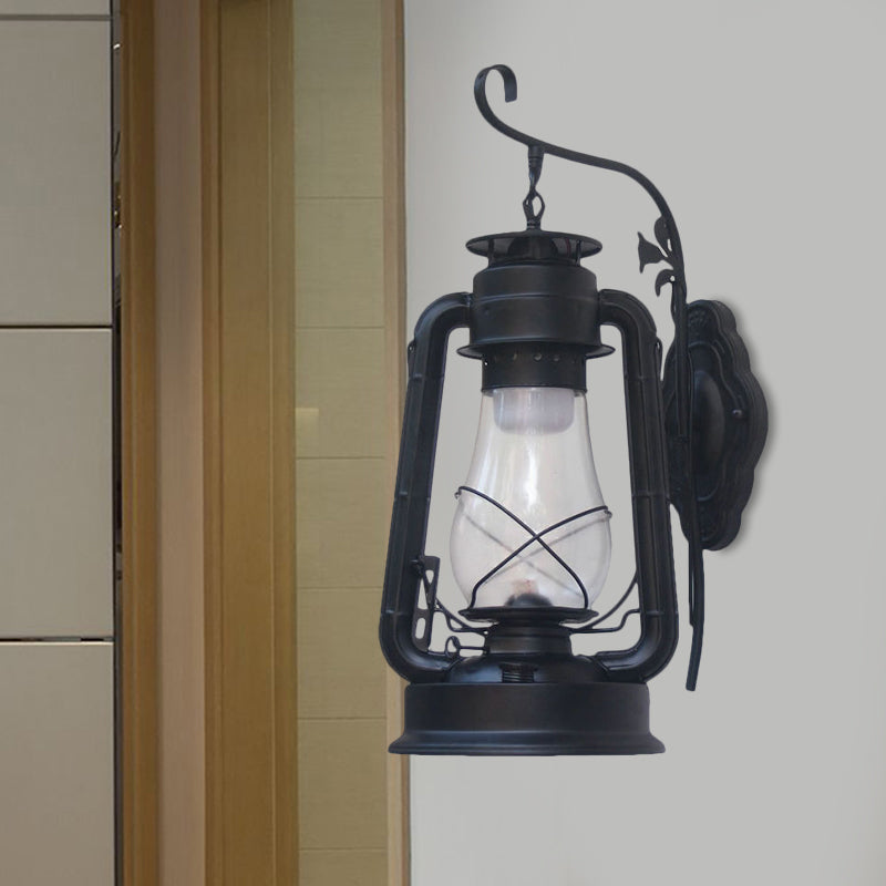 BowLift | 1 Bulb Kerosene Wall Mounted Light Fixture Coastal Style Black/Bronze/Copper Clear Glass Lighting