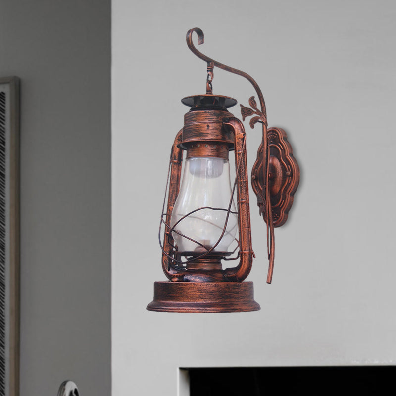 BowLift | 1 Bulb Kerosene Wall Mounted Light Fixture Coastal Style Black/Bronze/Copper Clear Glass Lighting