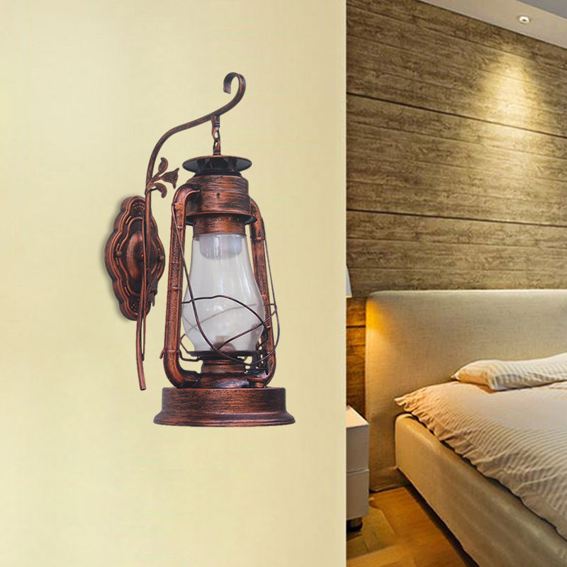 BowLift | 1 Bulb Kerosene Wall Mounted Light Fixture Coastal Style Black/Bronze/Copper Clear Glass Lighting