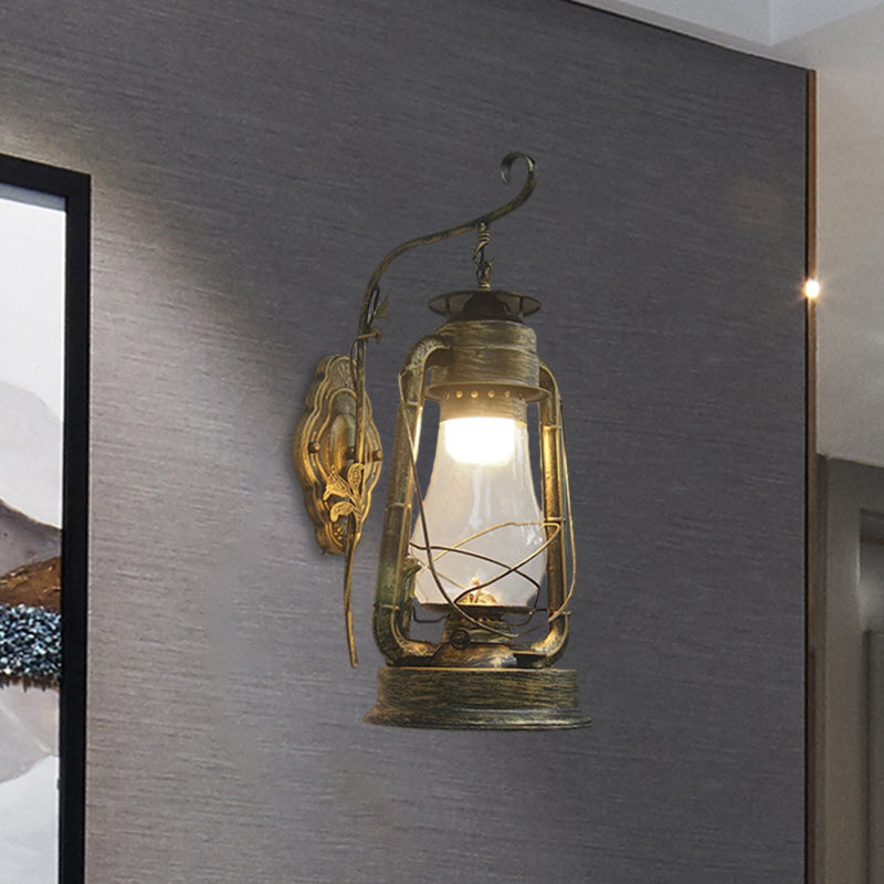 BowLift | 1 Bulb Kerosene Wall Mounted Light Fixture Coastal Style Black/Bronze/Copper Clear Glass Lighting