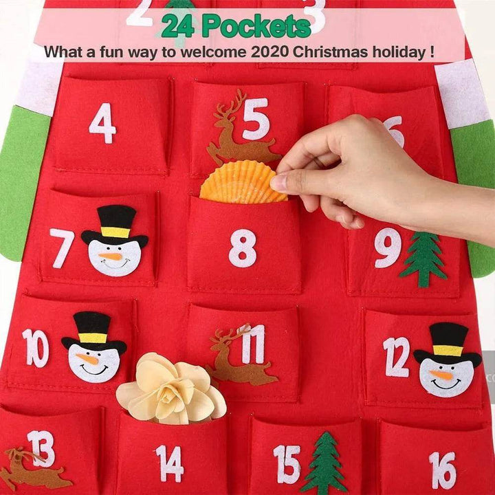 BowLift | Advent Calendar Fabric Christmas Hanging Pendant Santa Claus Felt Ornaments DIY Advent Calendars Christma Decoration Christmas