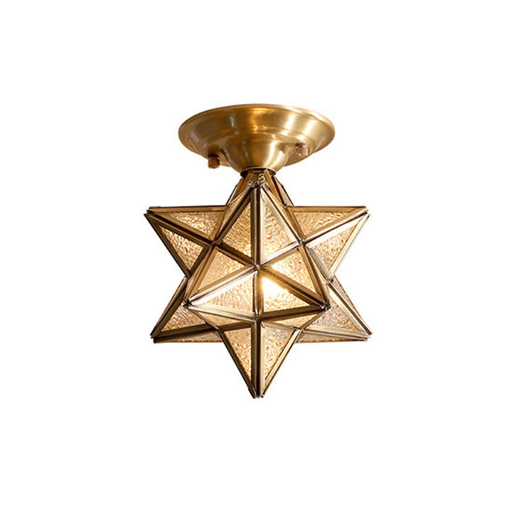 BowLift | StarLuxe Ceiling Light - Traditional Brass Ceiling Lamp with Glass