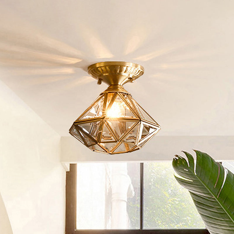 BowLift | StarLuxe Ceiling Light - Traditional Brass Ceiling Lamp with Glass