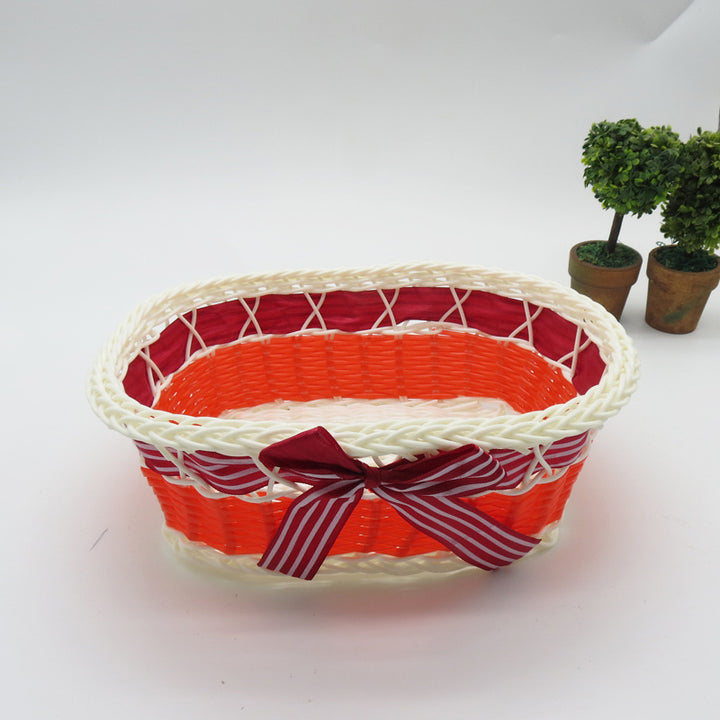 Decorative Oval Woven Storage Basket Bowlift