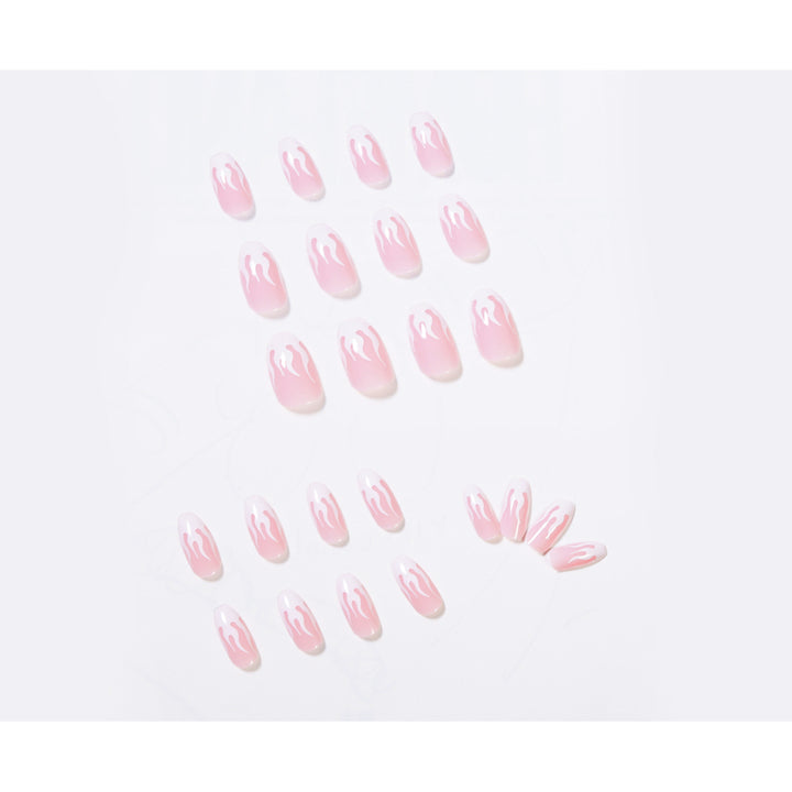 Trendy artificial nails with stylish flame design Bowlift