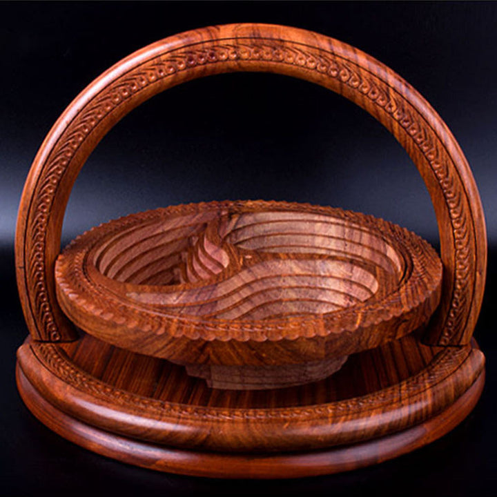 BowLift | Wooden Fruit Plate | Hand-Carved Serving Tray | Rustic Artisan Design | Sustainable Wood