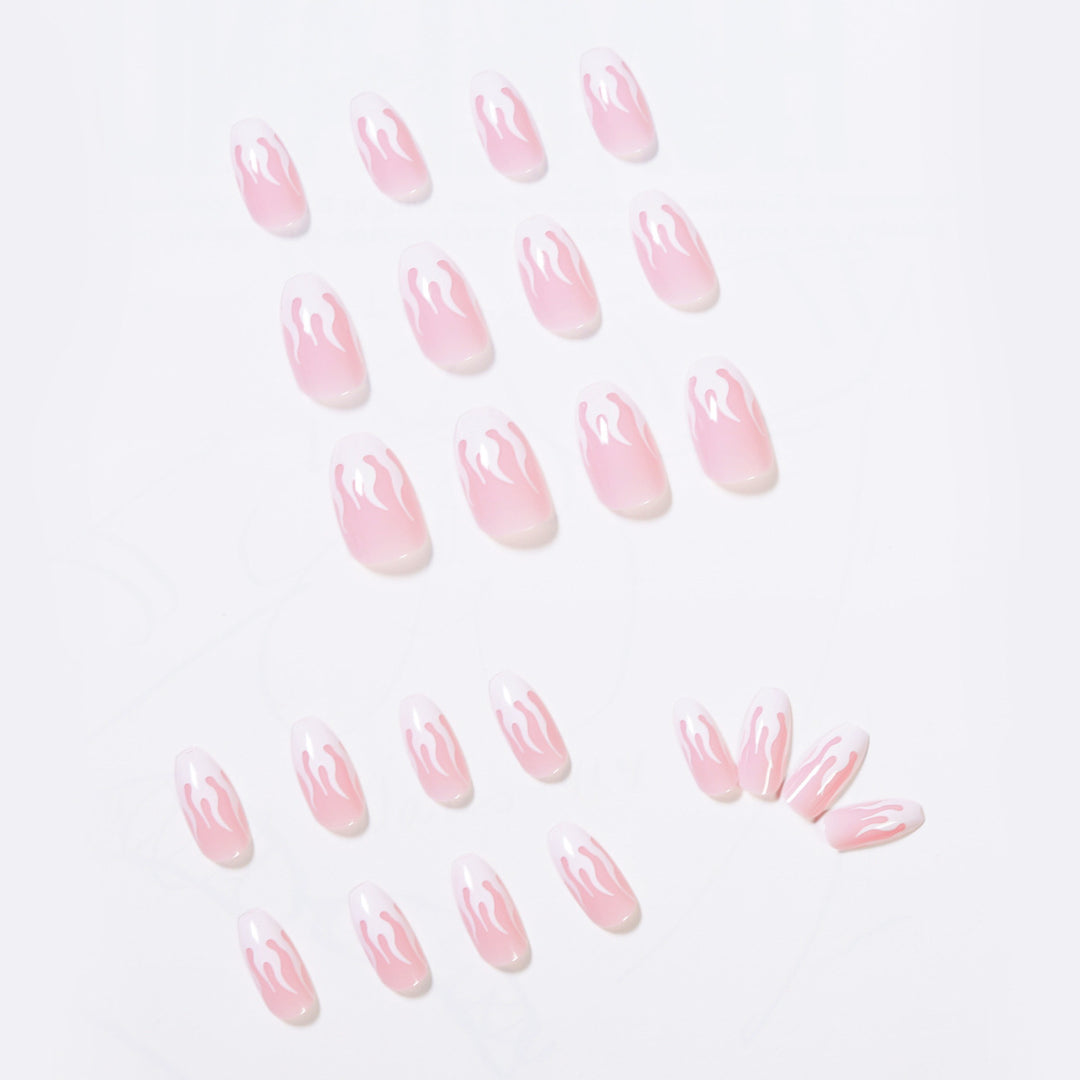 Trendy artificial nails with stylish flame design Bowlift