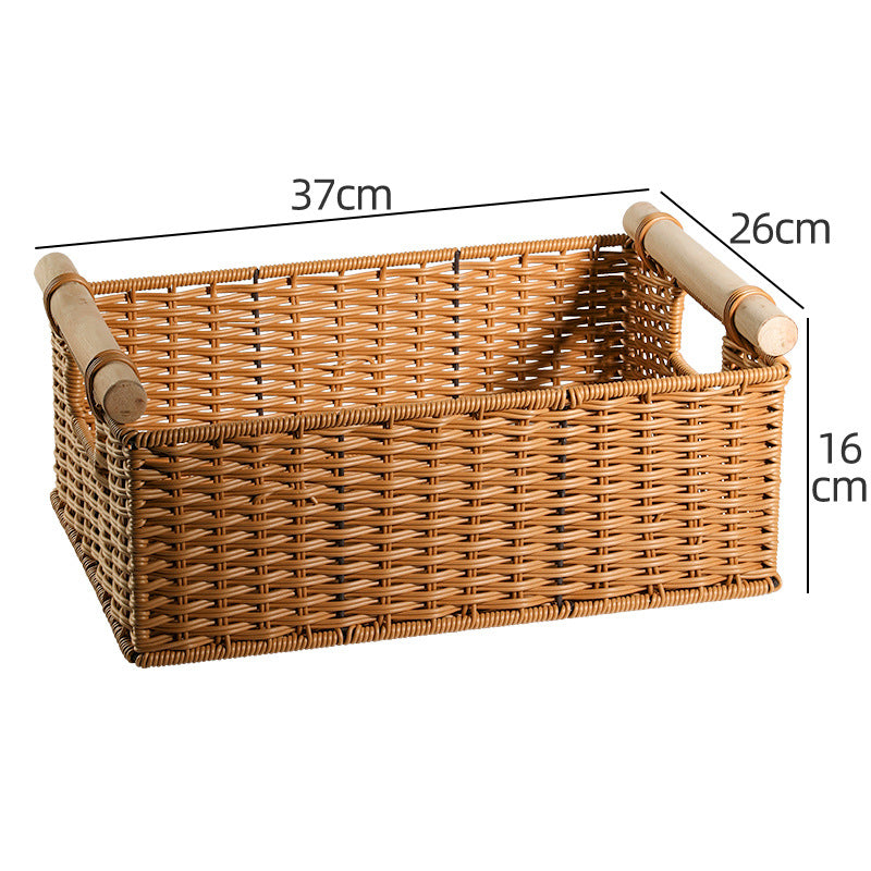 Decorative Woven Storage Basket with Handles Bowlift