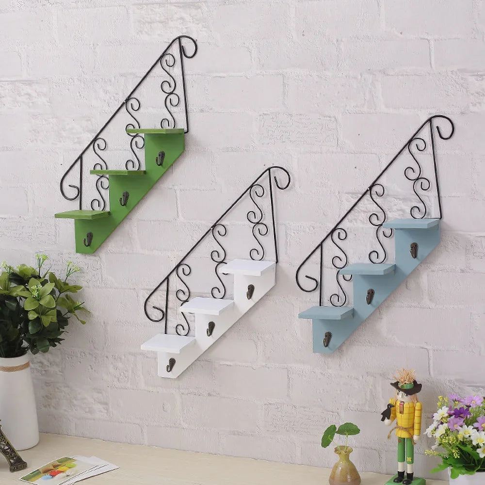 BowLift | Scandinavian Wind Iron Hanging Hook Shelf with Flower Pot Holders