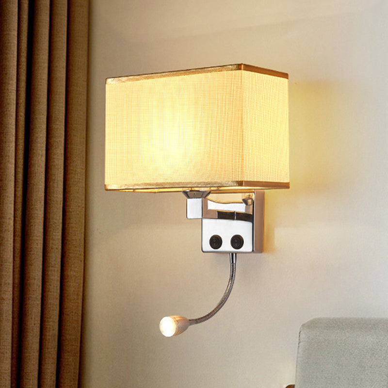 BowLift | Fabric Rectangular Spotlight Wall Light Nordic 1-Light Black/Linen/Beige Wall Mounted Lighting Fixture