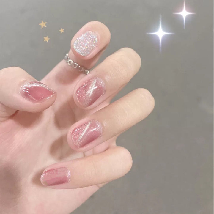 Sparkling Glossy Press-On Nail Set