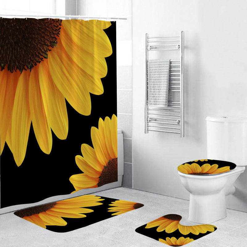 Floral Shower Curtain and Mat Set Bowlift
