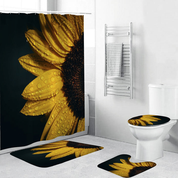 Floral Decorative Shower Curtain Bowlift