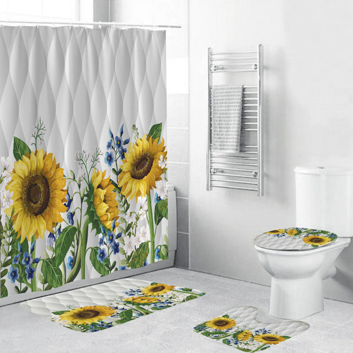 Floral Decorative Shower Curtain Bowlift