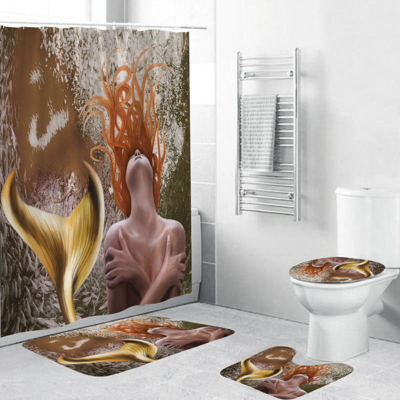Artistic Mermaid-Themed Bathroom Set Bowlift