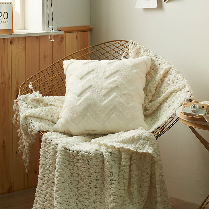 Textured Chevron Pattern Throw Pillow