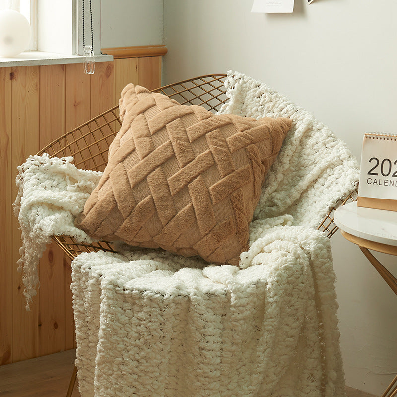 Luxurious Textured Throw Pillow